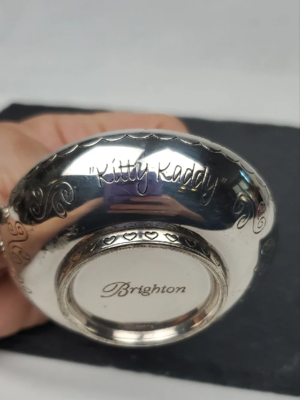 Brighton Silver-Tone Cat Ring Dish with Upright Tail